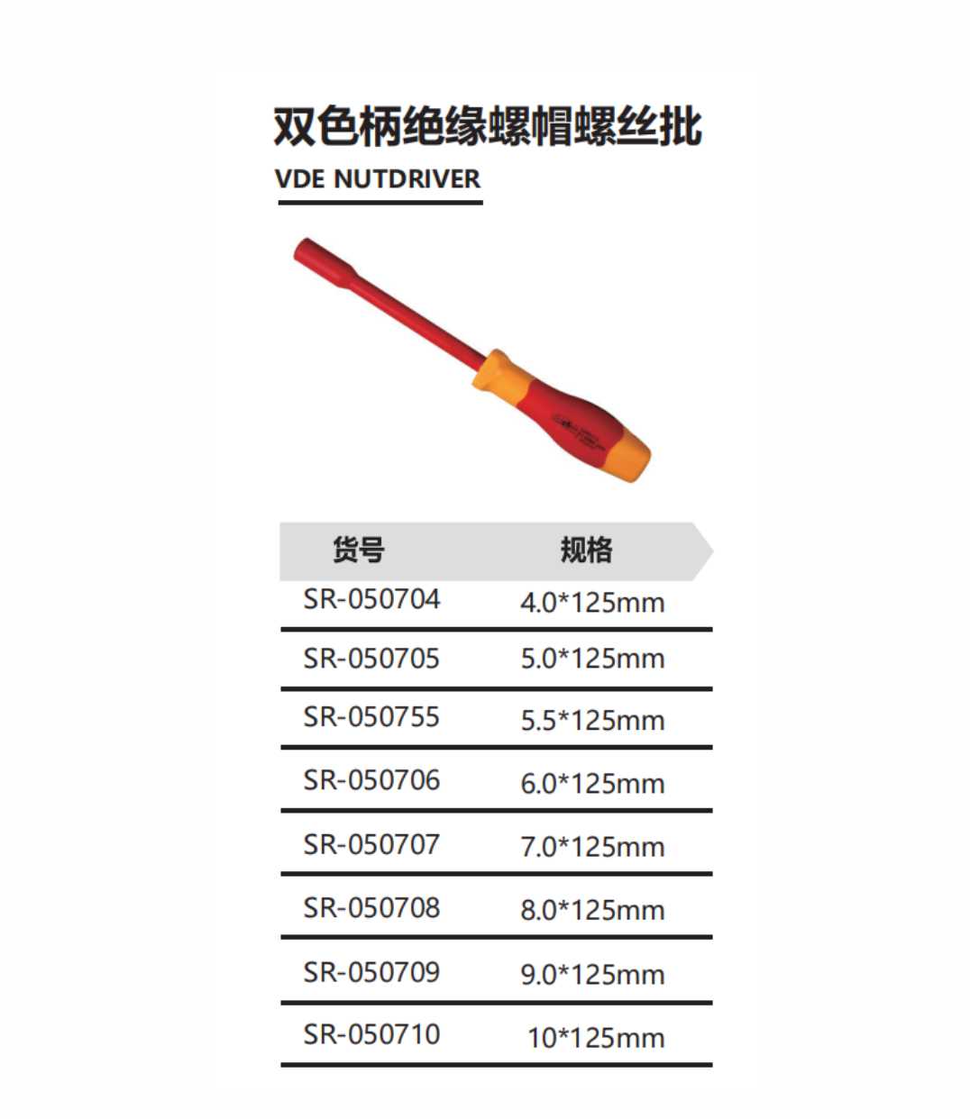 双色柄绝缘螺帽螺丝批