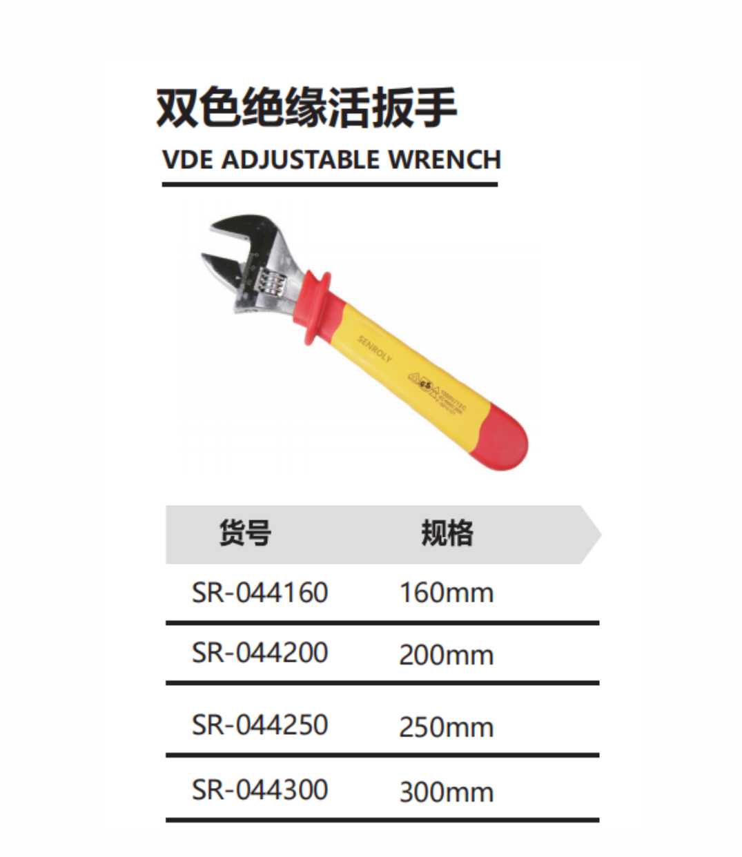 双色绝缘活扳手